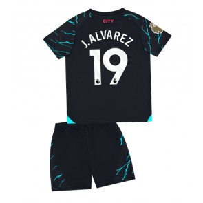 Manchester City Julian Alvarez #19 Dětské Alternativní dres komplet 2023-24 Krátký Rukáv (+ trenýrky)